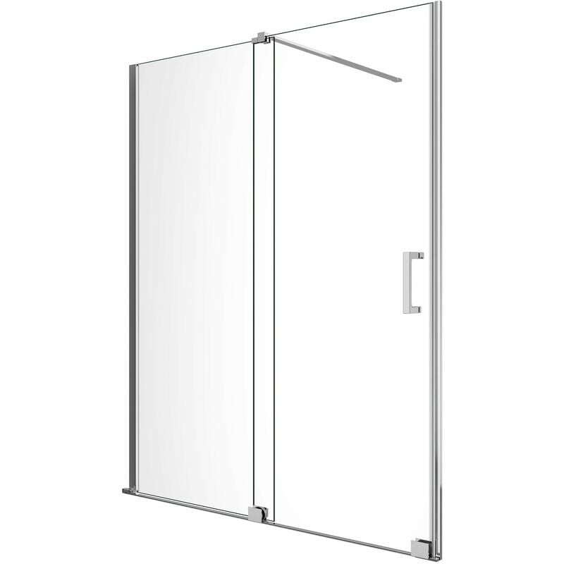 Porte pour installation en niche type Walk-In coulissante h 200, cadre chromé réversible Cm.130 réglable 126-130 cm