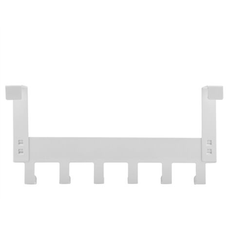 Porte Rack à Vêtements Support 6 Crochets Accroche-Sac Sans Percer pour Porte Cabinet Closet en Carbone (Blanc)