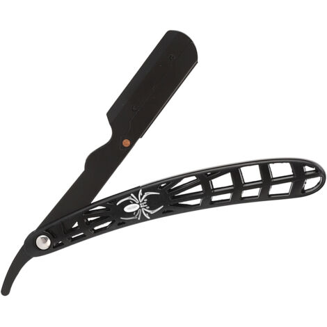 Porte-rasoir droit professionnel pour hommes avec support araignée blanc pour rasage manuel du visage