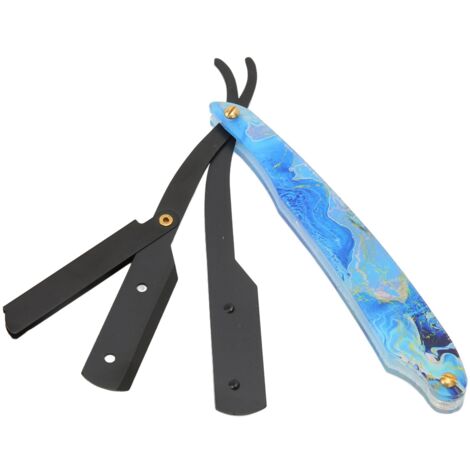 Porte-rasoir droit vintage pour barbier, manche acrylique sans lames, rasage homme
