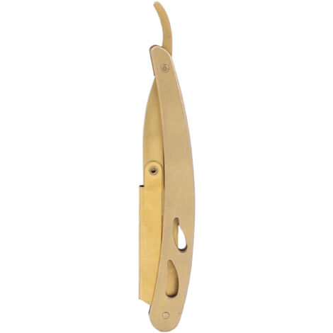 Porte-rasoir pliable pour barbier, design ergonomique avec rotation libre, support de rasoir manuel pour salon de coiffure.