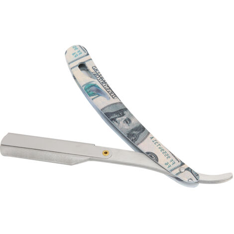 Porte-rasoir professionnel en acier inoxydable pour rasoir droit de sûreté (sans lame incluse)