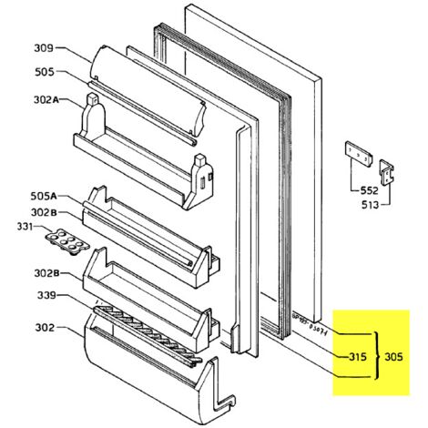 PORTE REFRIGERATEUR + JOINT MAGNETIQUE pour REFRIGERATEUR...