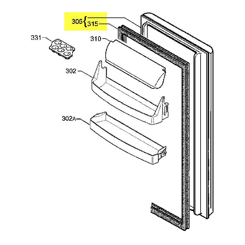 PORTE REFRIGERATEUR SERVICE pour REFRIGERATEUR ELECTROLUX -...