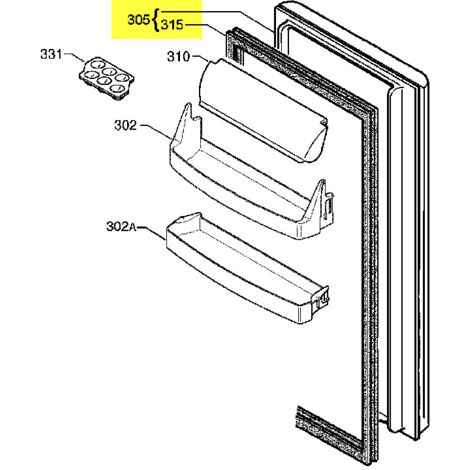 PORTE REFRIGERATEUR SERVICE POUR REFRIGERATEUR ELECTROLUX - 200379876