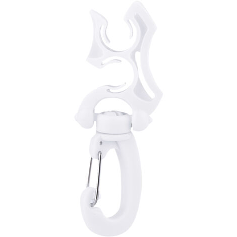 Porte-régulateur de plongée double avec clip et boucle pour BCD et snorkeling (Blanc)