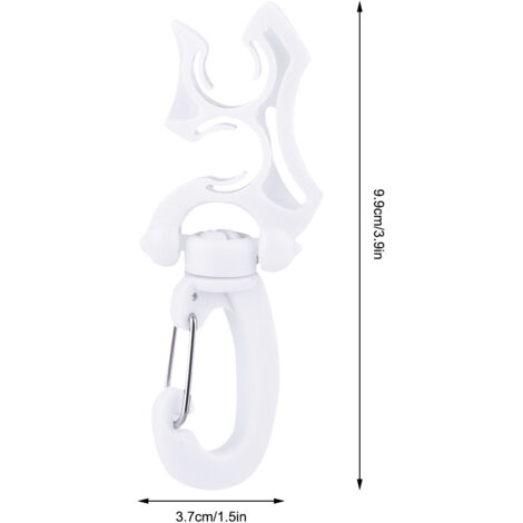 Porte-régulateur de plongée double avec clip et boucle pour BCD et snorkeling (Blanc)