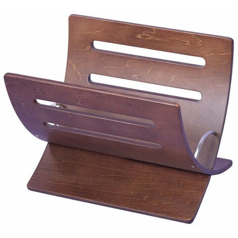 Porte revue en bois marron foncé rangement magazines - marron