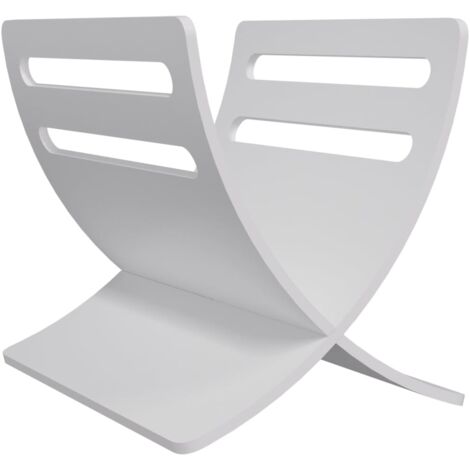 Porte-revue en bois sur pied Blanc CFW253463
