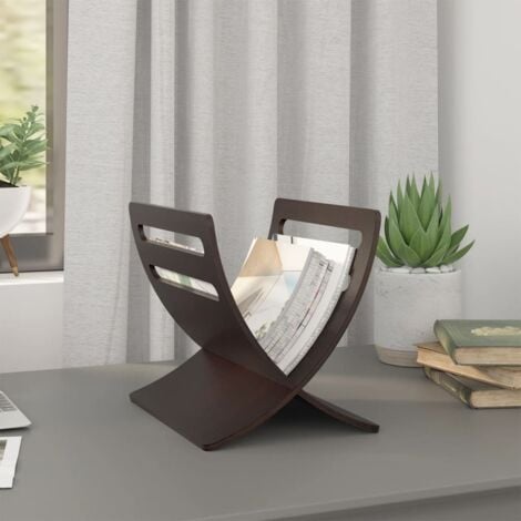 Porte-revue en bois sur pied marron  vidaXL