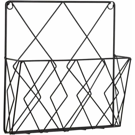 Porte-revue mural multifonctionnel en métal pour ranger vos magazines ou journaux(noir)