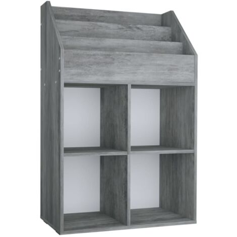 Porte-revue pour enfants Gris béton 71x30x114cm Bois ingénierie CFW339730