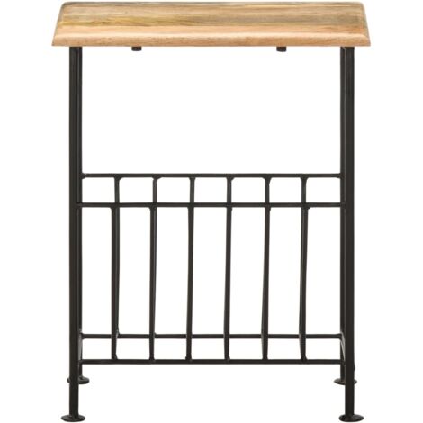 Porte-revues 40x30x50 cm Bois de manguier solide et acier CFW91891
