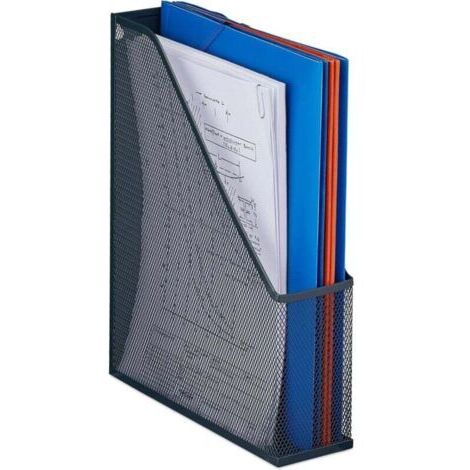 Porte-revues A4, maille, H x L x P : 31,5 x 7,5 x 25 cm, pour bureau et domicile, métal, anthracite