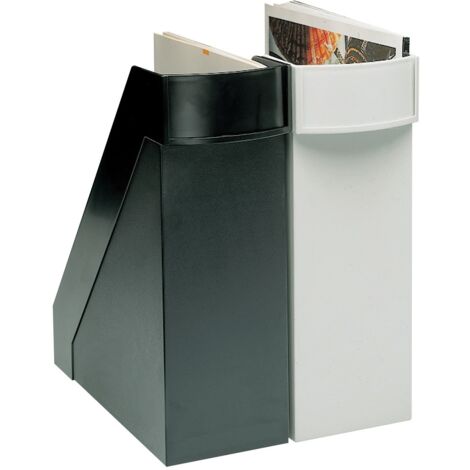 Porte-revues DIN A4 H290xl.100xP270 mm plastique gris clair