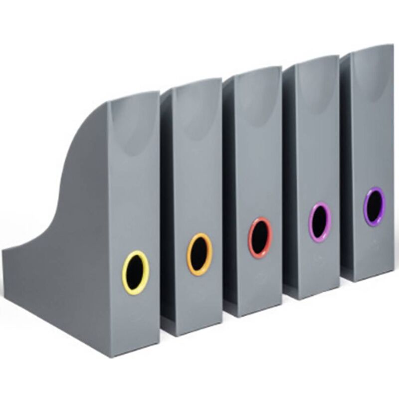 Durable - Varicolor® 770657 Porta Riviste Din A4 Grigio, Multicolore 5 Pz.