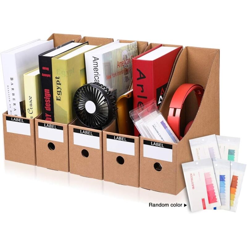 Porte-revues en carton 5 pièces pour magazines, chemises, porte-revues, porte-documents
