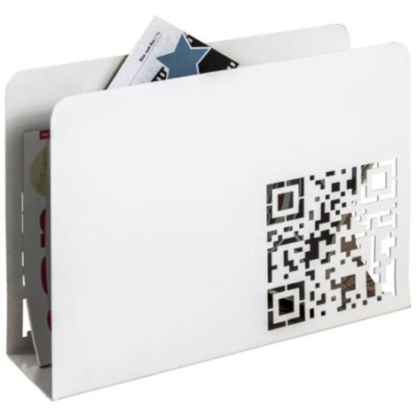 Porte-Revues en Métal "QR Code" 35cm Blanc