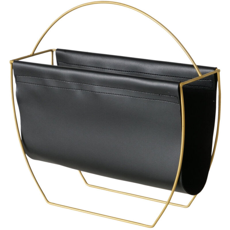 Boltze Gruppe - Porte-revues en simili cuir et métal rulana, hauteur 40,5 cm