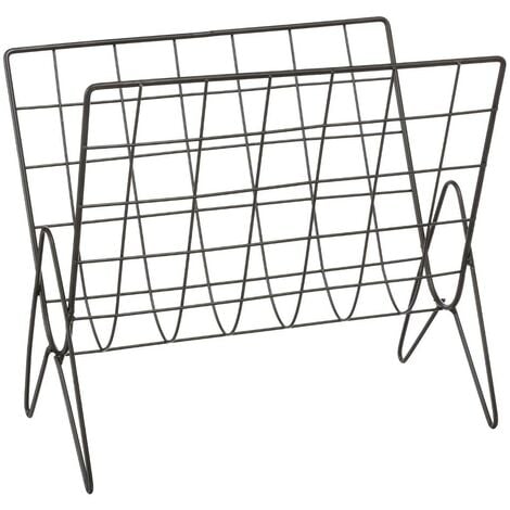 Porte-revues Life métal noir 35,5x31,5cm - Atmosphera créateur d'intérieur