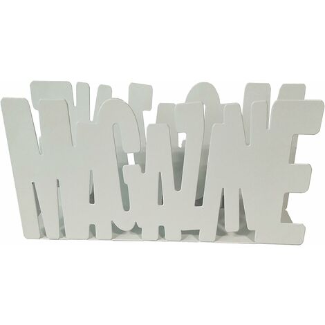 Porte-revues magazine blanc – Design épuré en métal – Pour rangement efficace – Dimensions 40x30cm – Parfait pour bureaux et salons – King Home