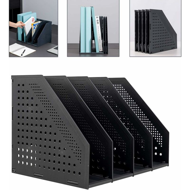 Sunxury - Porte-revues pliable en polystyrène résistant aux chocs/organisateur de bureau pour l'organisation et le stockage du bureau avec 4