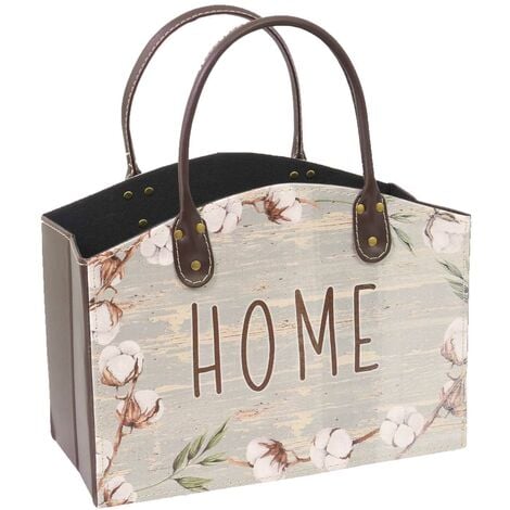Porte-revues rectangulaire home en similicuir gris cm33,5x15,5h25,5