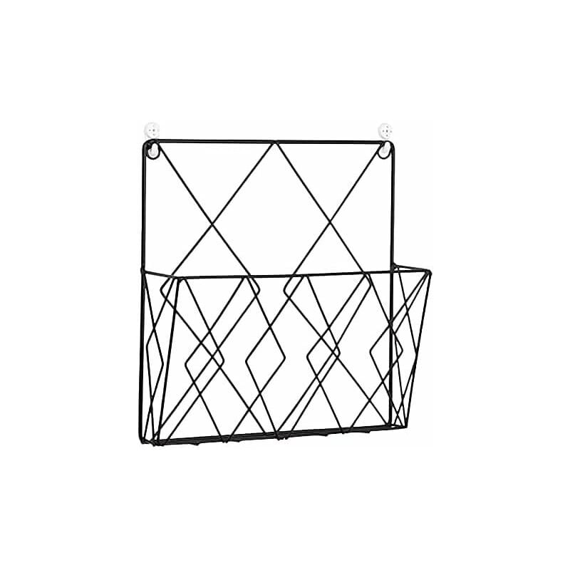 Porte-revues suspendu Porte-revues en métal, porte-journaux Panier à journaux Porte-revues mural avec 2 crochets pour magazines, livres et documents