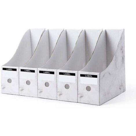 Porte-revues UlisemPack, boîte de rangement, organiseur, porte-documents, format A4, pour bureau, école, maison (blanc)