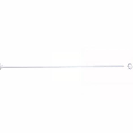 Porte rideaux droit extensible acier epoxy blanc Ø 16 longueur 100 cm