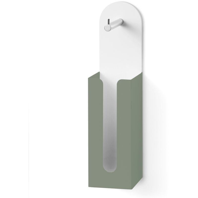 Porte-rouleau avec réserve en vert sauge mat - Lineabeta