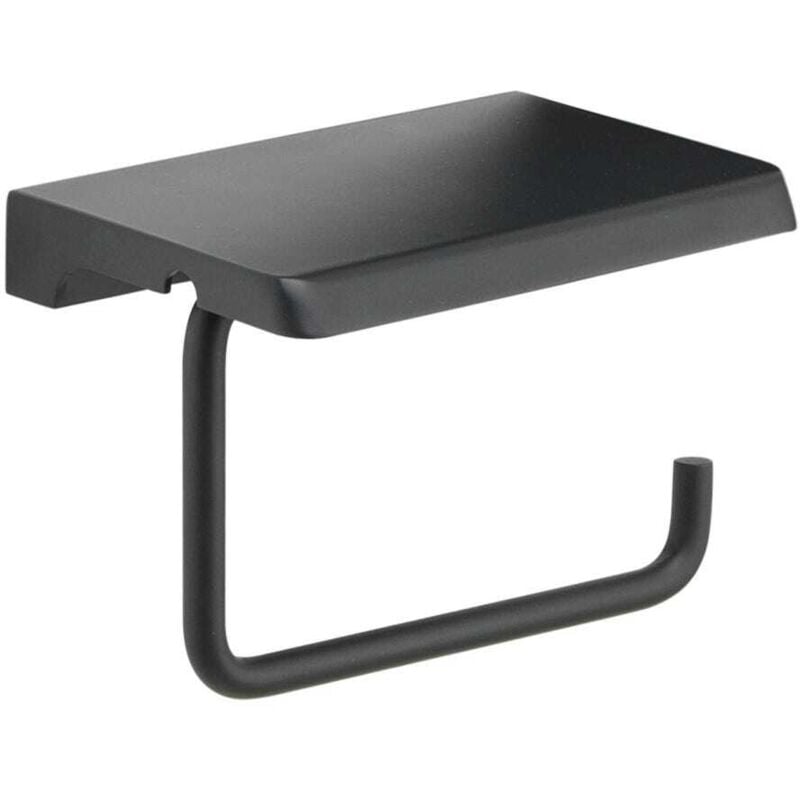 Kiamami Valentina - Porte-Rouleau Avec Tablette En Acier Noir Mat