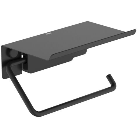 Porte-rouleau avec tablette SONATA - ROCA Couleur : Noir mat