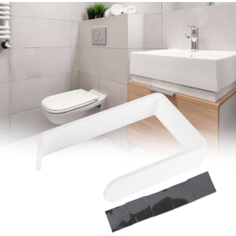 Porte-Rouleau de Papier Acrylique Support Monté Mur Pour Bain Cuisine Blanc
