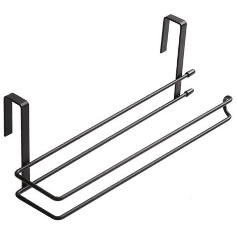 Porte-rouleau de papier essuie-tout en métal, étagère de rangement pour rouleaux de papier, support mural pour la cuisine, sous un meuble ou sur une porte de salle de bain.