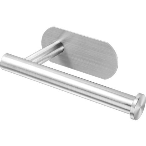 Porte-rouleau de papier toilette adhésif en acier inoxydable pour salle de bain.