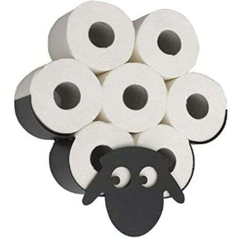 Porte-Rouleau de Papier Toilette Animal Porte-Papier Toilette Joli Animal Support Mural Chambre Porte-Rouleau de Toilette Cuisine Salle de Bain Accessoires mouton