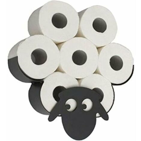 Porte-Rouleau de Papier Toilette Animal Porte-Papier Toilette Joli Animal Support Mural Chambre Porte-Rouleau de Toilette Cuisine Salle de Bain Accessoires mouton