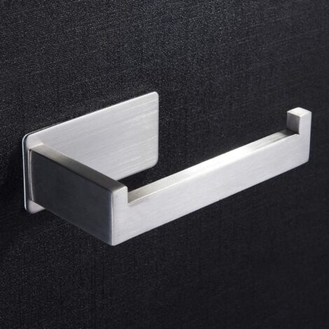 Porte-rouleau de papier toilette auto-adhésif - Porte-papier toilette en acier inoxydable pour salle de bain sans perçage brossé