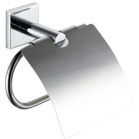 Porte-rouleau de papier toilette DianHydro Giona, ferme', en me'tal chrome', fixation murale, accessoires de salle de bain, fixation par vis incluses