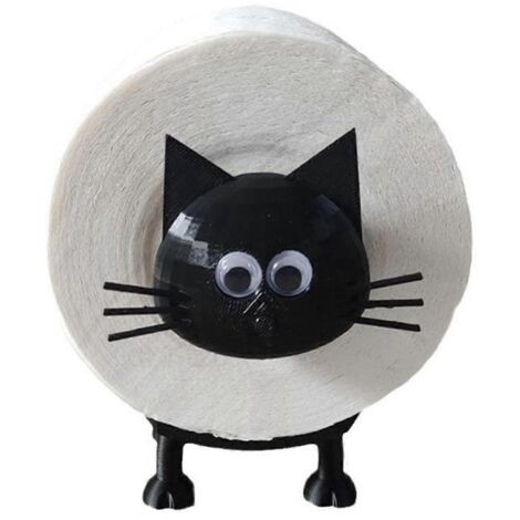 Porte-rouleau de papier toilette en forme de chat, ensemble de salle de bain, rangement pour rouleau d'essuie-tout, décoration mignonne pour la salle de bain