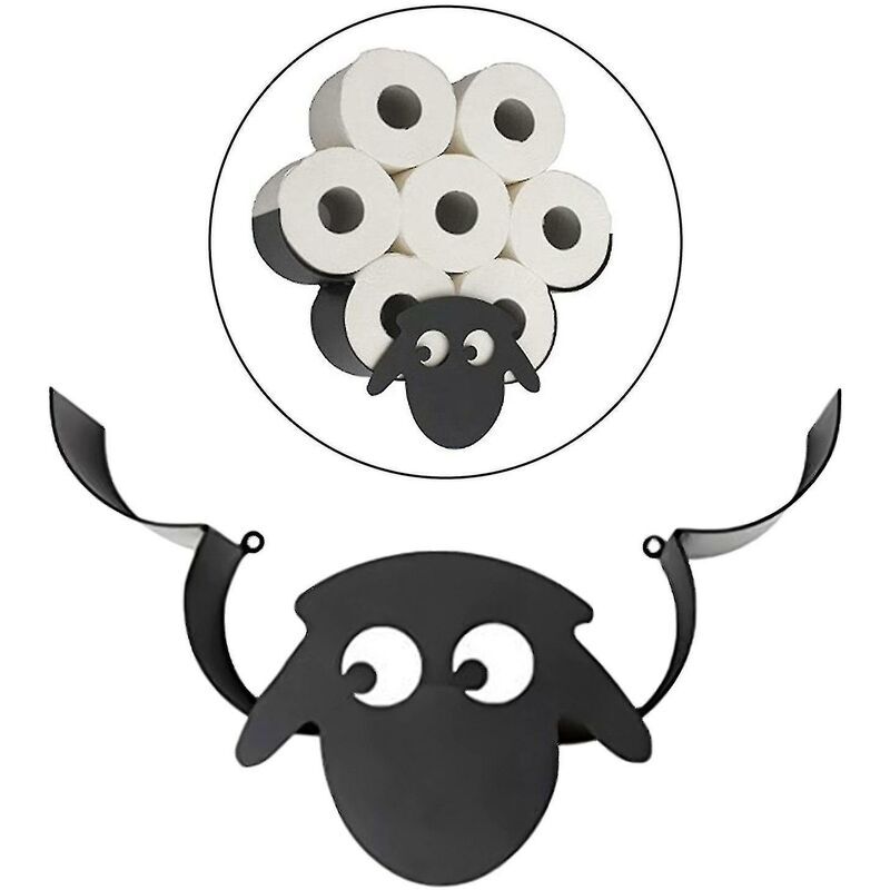 Porte-rouleau de papier toilette mouton salle de bain mural stockage de rouleau de papier toilette support en métal support tenir le rouleau