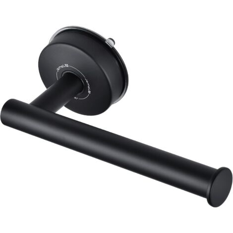 Porte-Rouleau de Papier Toilette Mural à Ventouse en Acier Inoxydable pour Salle de Bain Distributeur de Papier Toilette Amovible sans Perçage, Crochet Ventouse Accroche Torchon Cuisine, Noir
