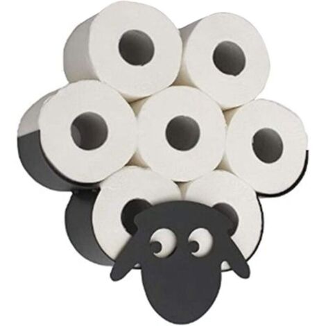 Porte-rouleau De Papier Toilette, Nouveauté Toilette Mouton En Métal Noir, Support Animal Debout Libre Fixé Au Mur Pour Toutes Sortes