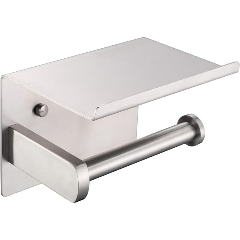 Porte-Rouleau de Papier Toilette, Porte-Papier hygiénique Moderne brossé en Acier Inoxydable sus 304 avec étagère de téléphone, Accessoire de Cuisine