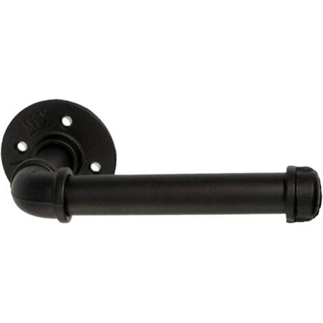 Porte-Rouleau de Papier Toilette Rustique en Fer pour Salle de Bain, Cuisine, Couloir (Noir)