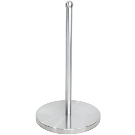 Porte-Rouleau de Papier Toilette sur Pied pour Salle de Bain, Porte Essuie Tout Longeur 34.5 CM, Support en Acier Inoxydable avec Brossée Argenté, Durable et Pratique