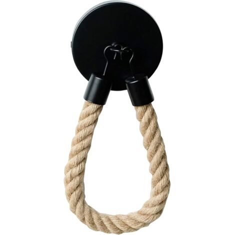 Porte-rouleau de papier toilette vintage à suspendre au mur en corde pour chambre à coucher, cuisine, salle de bain, décoration noire