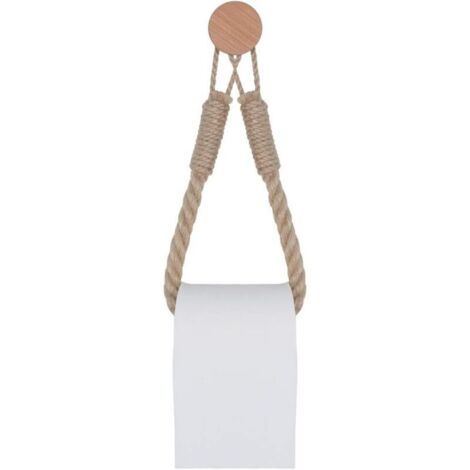 Porte-rouleau de papier toilette vintage en corde de chanvre pour salle de bain (style C)