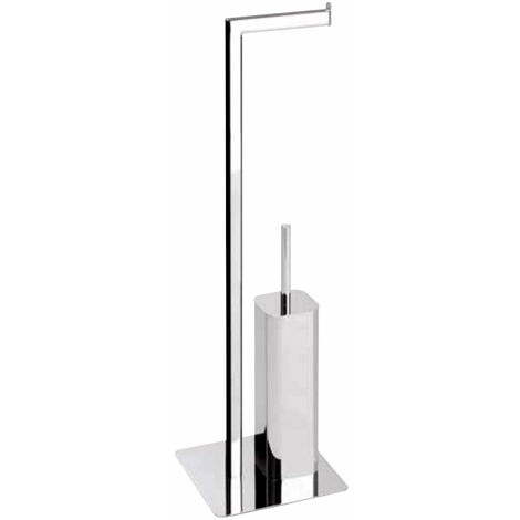 Porte-rouleau de toilette avec brosse de toilette en métal